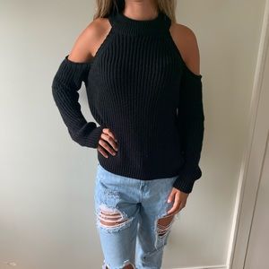 Black cut out sweater